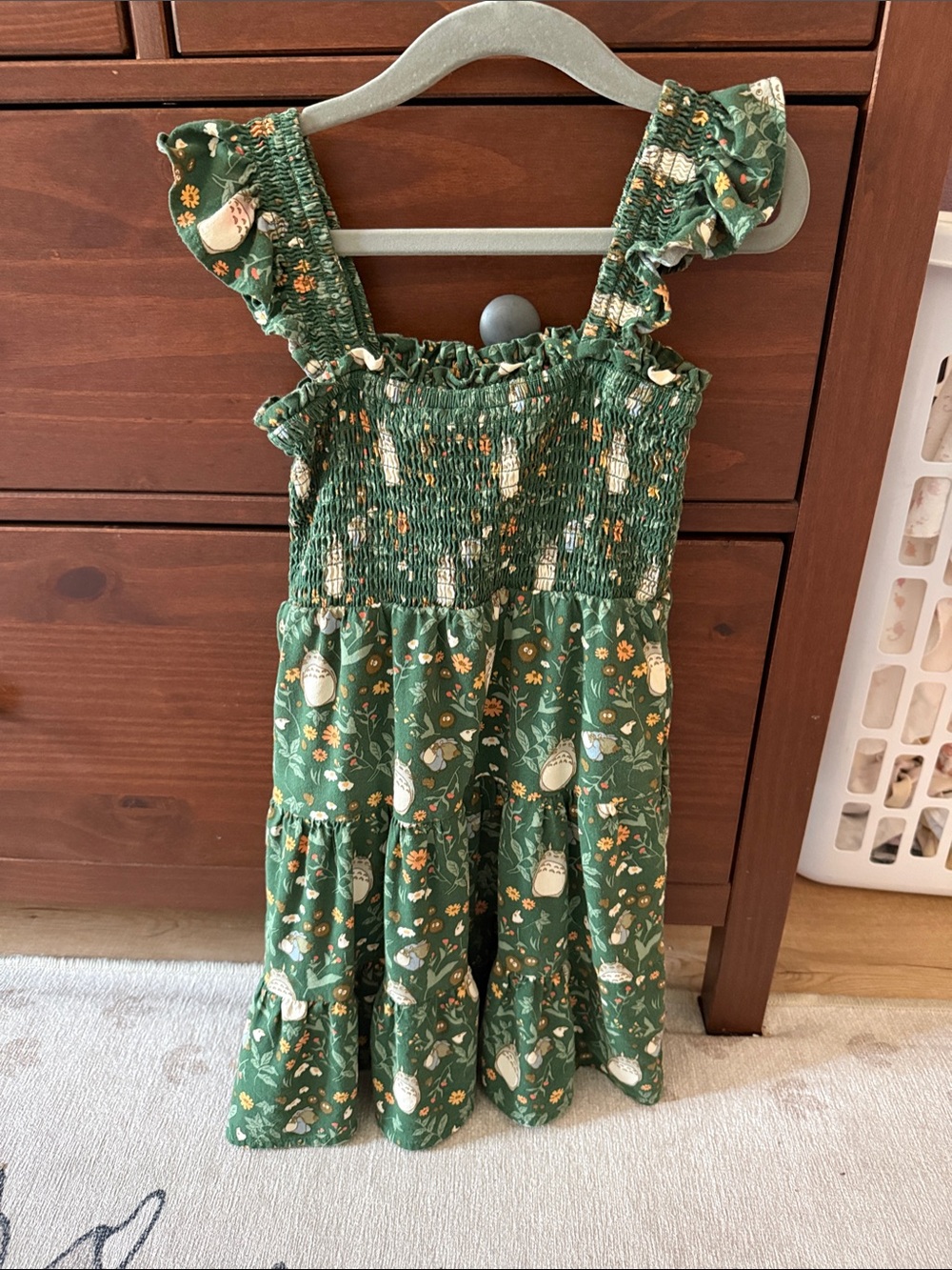 Boxed Lunch Toddler Girls' Green Floral and Totoro Tiered Sundress